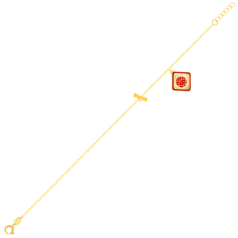 Amelia Tokyo Rhombus Charm Two Faced Single T Bar anklet 