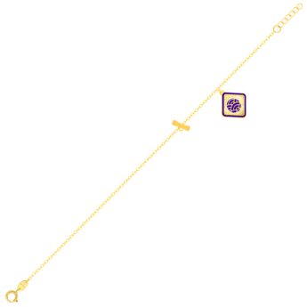 Amelia Tokyo Rhombus Charm Two Faced Single T Bar anklet 