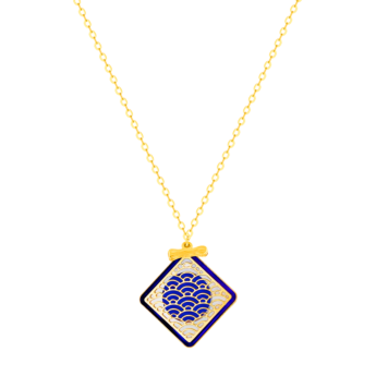 قلادة أميليا طوكيو بوجهين على شكل مَعين مع 