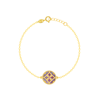 Amelia Versailles Two Sided Coloured Mother Of Pearl 18K Yellow Gold Bracelet 