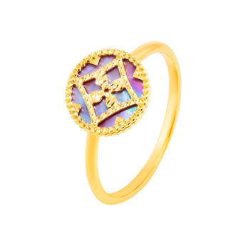 Amelia Versailles Single Motif Purple Mother Of Pearl in 18K Yellow Gold 