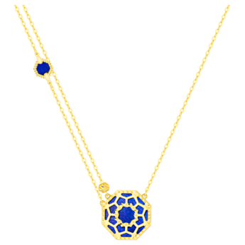 Amelia Marrakesh 18k Yellow Gold Necklace with Blue and Green Mother of Pearl