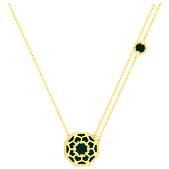 Amelia Marrakesh 18k Yellow Gold Necklace with Blue and Green Mother of Pearl