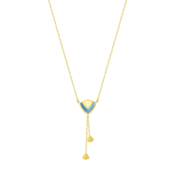 Amelia Cairo Coloured Mother Of Pearl Double Sided Necklace in 18K Yellow Gold