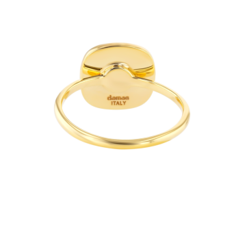 Amelia Sunrise Mother Of Pearl  Ring Big Square Motif in 18K Yellow Gold 