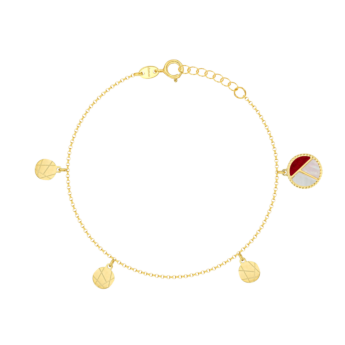 Amelia Barcelona 18k Yellow Gold and Coloured Mother of Pearl Anklet
