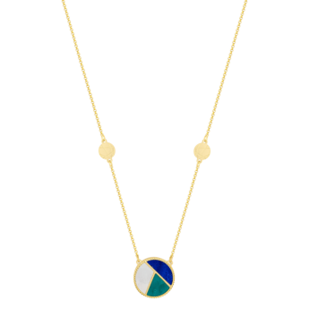 Amelia Barcelona 18k Yellow Gold and Coloured Mother of Pearl Necklace