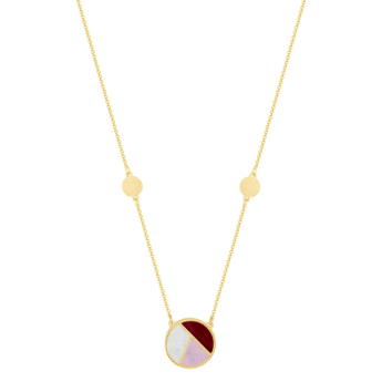Amelia Barcelona 18k Yellow Gold and Coloured Mother of Pearl Necklace