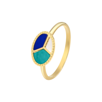 Amelia Barcelona 18k Yellow Gold and Coloured Mother of Pearl Ring