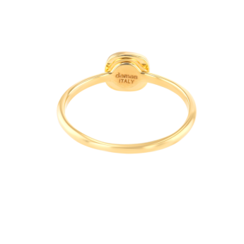 خاتم أميليا الغروب السحري من عرق اللؤلؤ مزيّن بمربع صغير من الذهب الأصفر عيار 18 قيراط