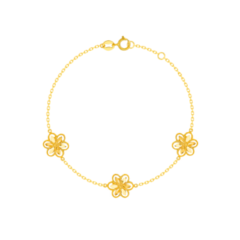 Anmol Floret Trio Motif Bracelet in 21K Yellow Gold 
