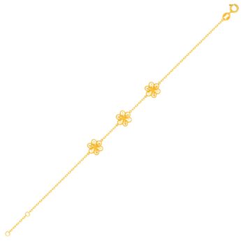 Anmol Floret Trio Motif Bracelet in 21K Yellow Gold 