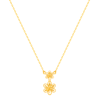 عقد أنمول فلوريت من الذهب الأصفر عيار 21 قيراط