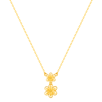 عقد أنمول فلوريت من الذهب الأصفر عيار 21 قيراط