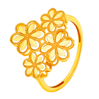Anmol Floret Multi Motif Ring in 21K Yellow Gold 