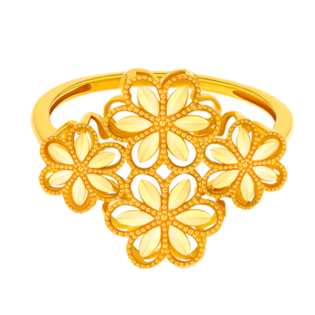 Anmol Floret Multi Motif Ring in 21K Yellow Gold 