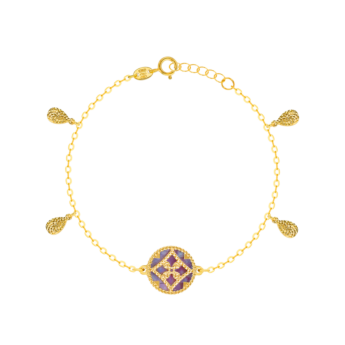 Amelia Versailles Single Motif and Multi Drops Bracelet in 18K Yellow Gold