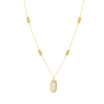 Amelia Sky Mother Of Pearl Necklace in 18K Yellow Gold 