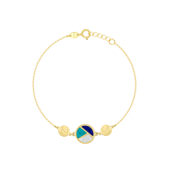 Amelia Barcelona 18k Yellow Gold and Coloured Mother of Pearl Bracelet