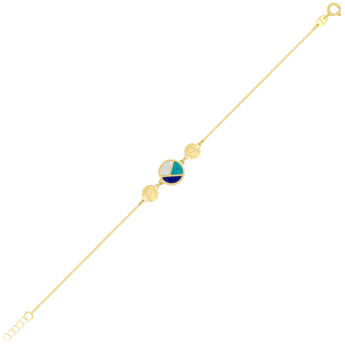Amelia Barcelona 18k Yellow Gold and Coloured Mother of Pearl Bracelet