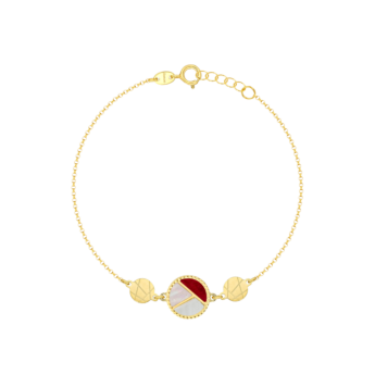 Amelia Barcelona 18k Yellow Gold and Coloured Mother of Pearl Bracelet