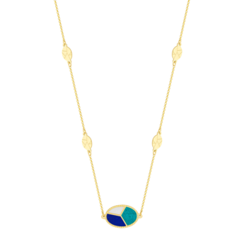 Amelia Barcelona 18k Yellow Gold and Coloured Mother of Pearl Necklace