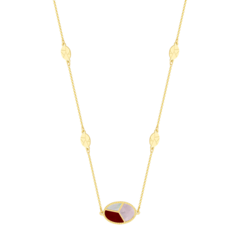 Amelia Barcelona 18k Yellow Gold and Coloured Mother of Pearl Necklace