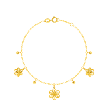 Anmol Floret Multi Charm Bracelet in 21K Yellow Gold 