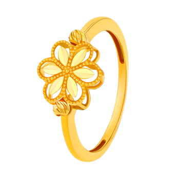 Anmol Floret Single Motif Large Ring in 21K Yellow Gold 