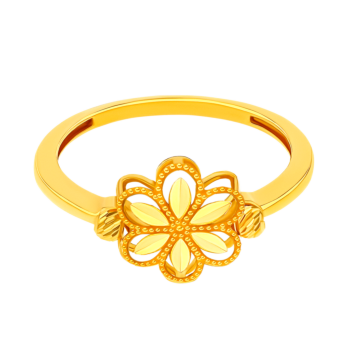 Anmol Floret Single Motif Large Ring in 21K Yellow Gold 