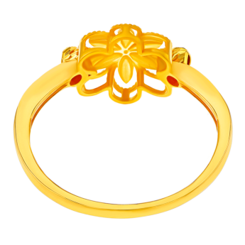 Anmol Floret Single Motif Large Ring in 21K Yellow Gold 