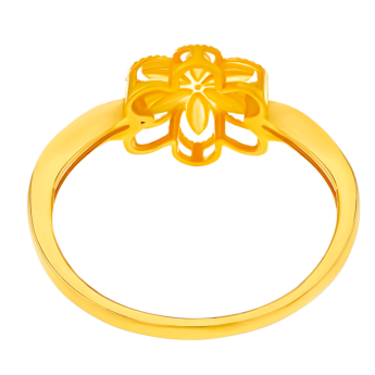 Anmol Floret Single Motif Medium Ring in 21K Yellow Gold 
