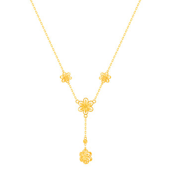Anmol Floret Multiple Motif Y Necklace in 21K Yellow Gold 