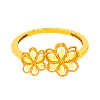 Anmol Floret Double Motif Ring in 21K Yellow Gold