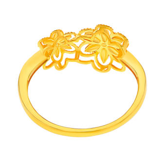 Anmol Floret Double Motif Ring in 21K Yellow Gold