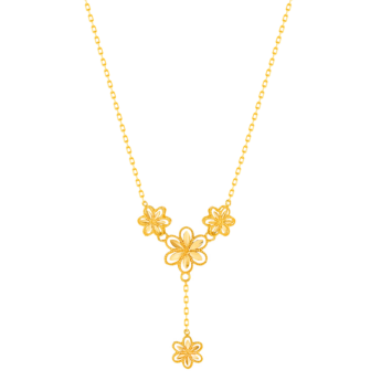 Anmol Floret Blossom Y Necklace in 21K Yellow Gold 