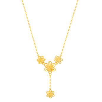 Anmol Floret Blossom Y Necklace in 21K Yellow Gold 