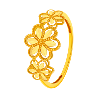 Anmol Floret Trio Motif Small Ring in 21K Yellow Gold 