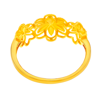 Anmol Floret Trio Motif Small Ring in 21K Yellow Gold 