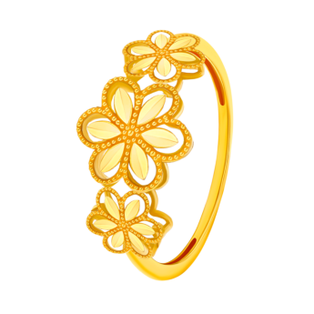 Anmol Floret Trio Motif Large  Ring in 21K Yellow Gold 