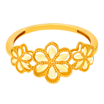 Anmol Floret Trio Motif Large  Ring in 21K Yellow Gold 