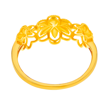 Anmol Floret Trio Motif Large  Ring in 21K Yellow Gold 