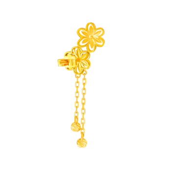 أقراط أنمول فلوريت من الذهب الأصفر عيار 21 قيراط