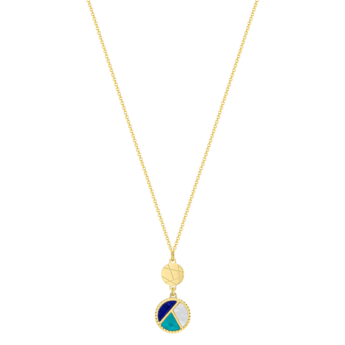Amelia Barcelona 18k Yellow Gold and Coloured Mother of Pearl Necklace