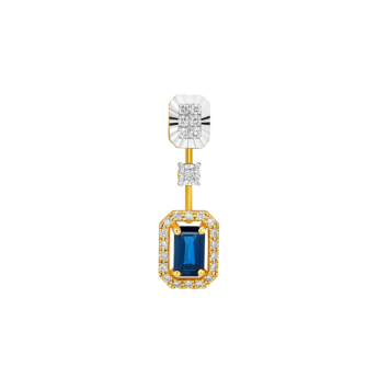 Ananya 18k Yellow Gold Diamond and Blue Sapphire Necklace & Earrings Set  