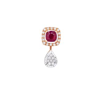 Ananya 18k Rose Gold Diamond and Ruby Necklace & Earrings Set  