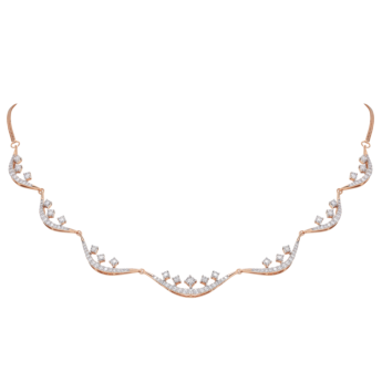 Ananya 18k Rose Gold Diamond Necklace & Earrings Set  