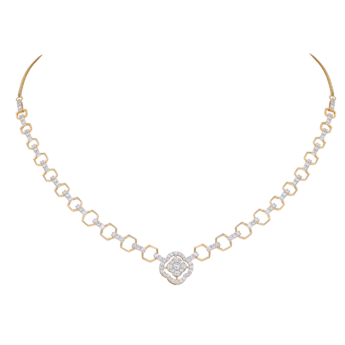 Ananya 18k Yellow Gold Diamond Necklace & Earrings Set  
