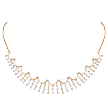 Ananya 18k Yellow Gold Diamond Necklace & Earrings Set  