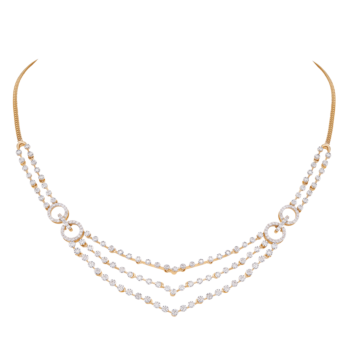 Ananya 18k Yellow Gold Diamond Necklace & Earrings Set 
